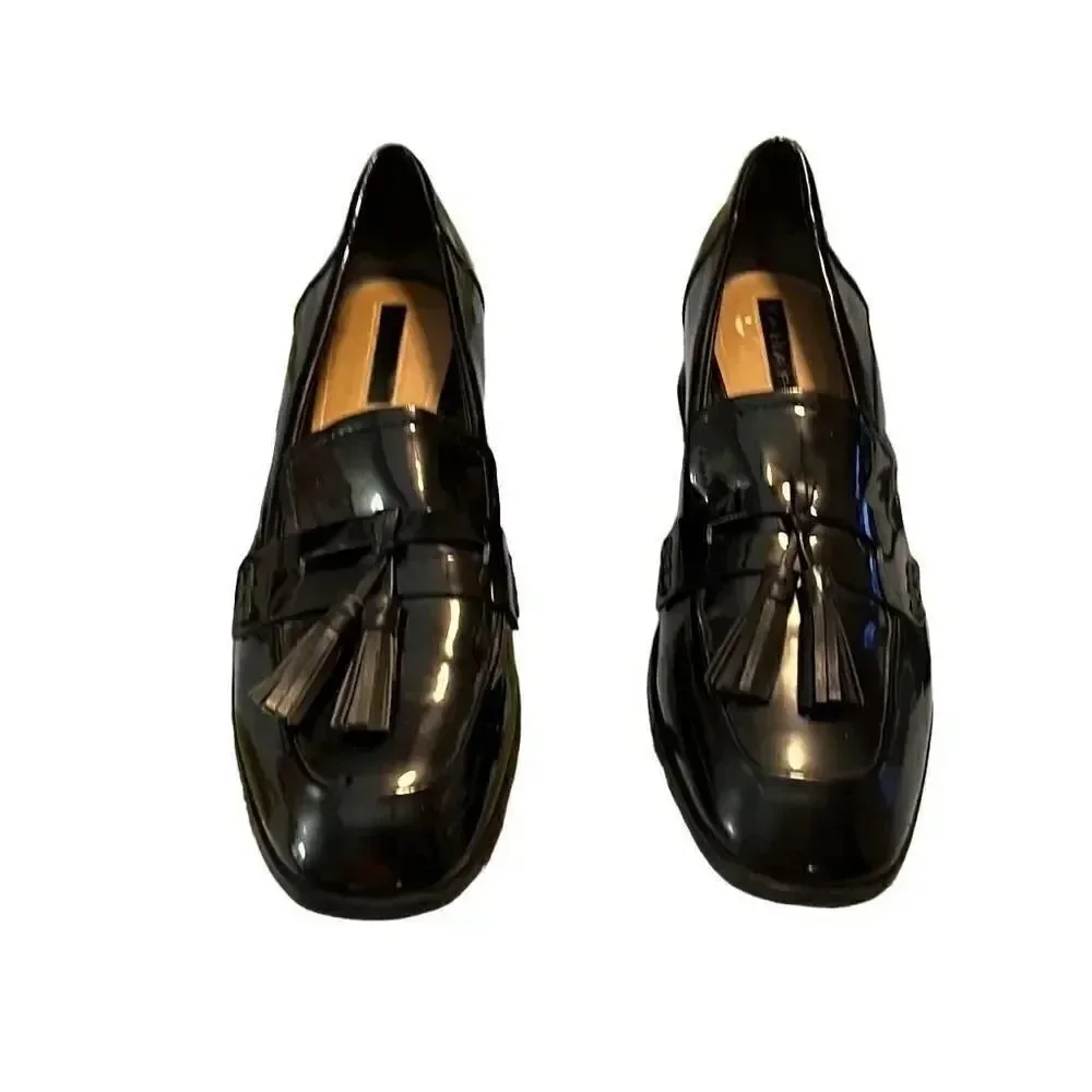 Tahari black Patton loafers with tassel size 7.5.